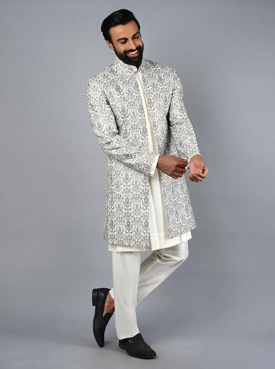 Multicolor Embroidered Regular Fit Sherwani | TULA