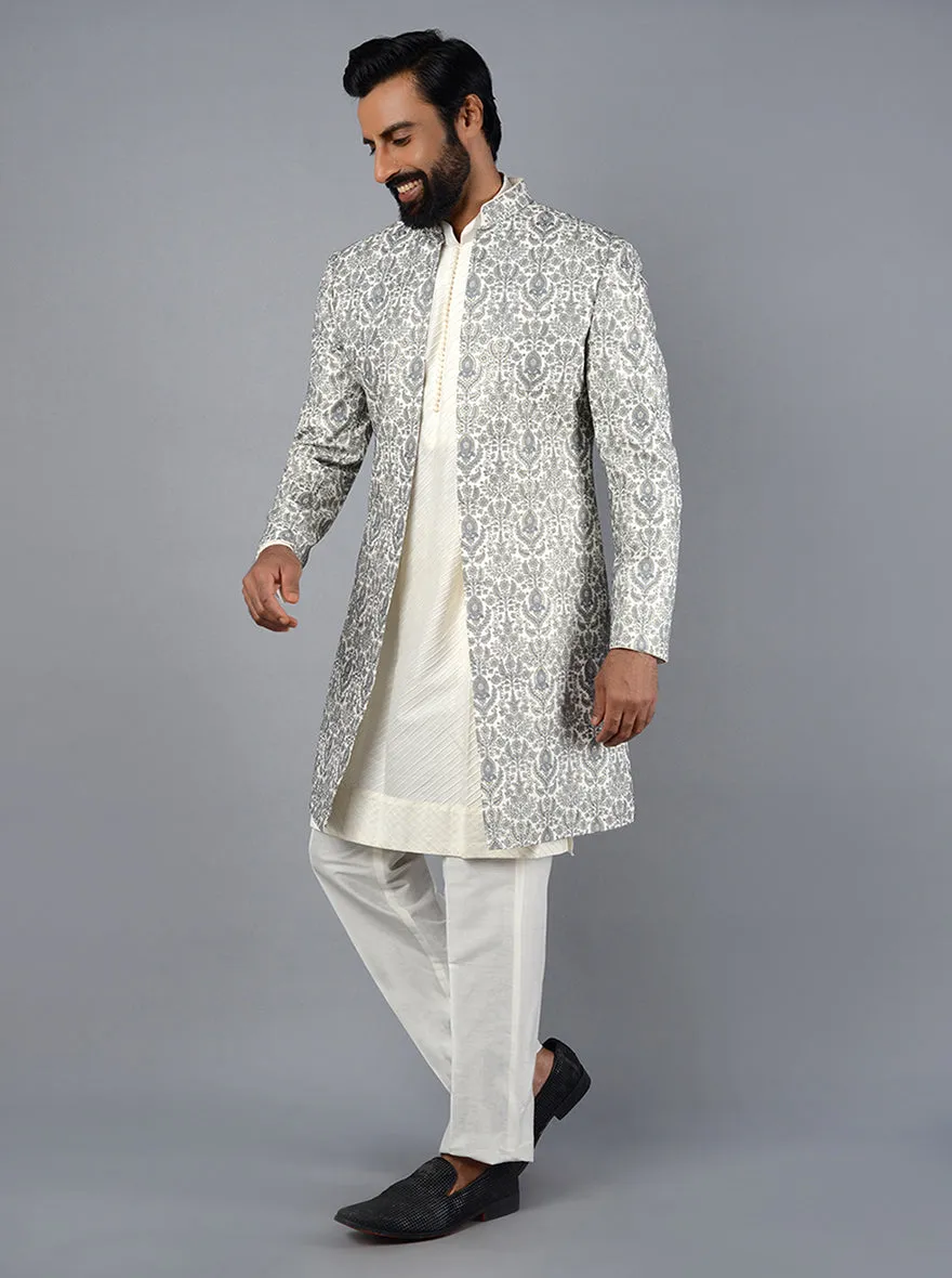 Multicolor Embroidered Regular Fit Sherwani | TULA