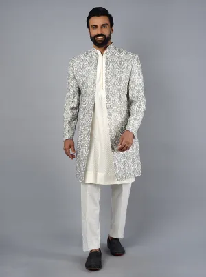 Multicolor Embroidered Regular Fit Sherwani | TULA