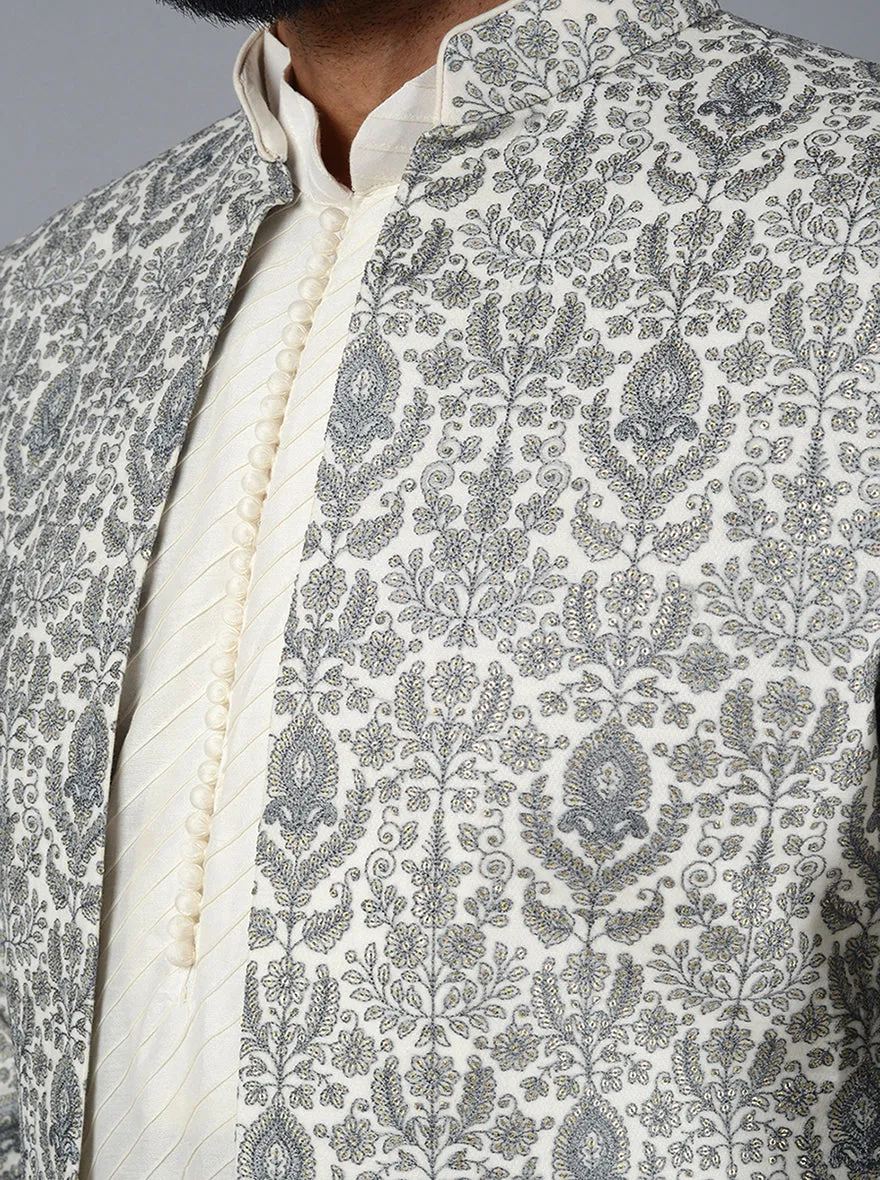 Multicolor Embroidered Regular Fit Sherwani | TULA