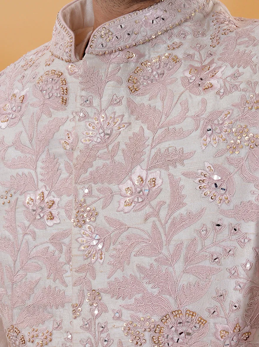 Off White & Pink  Sherwani | TULA