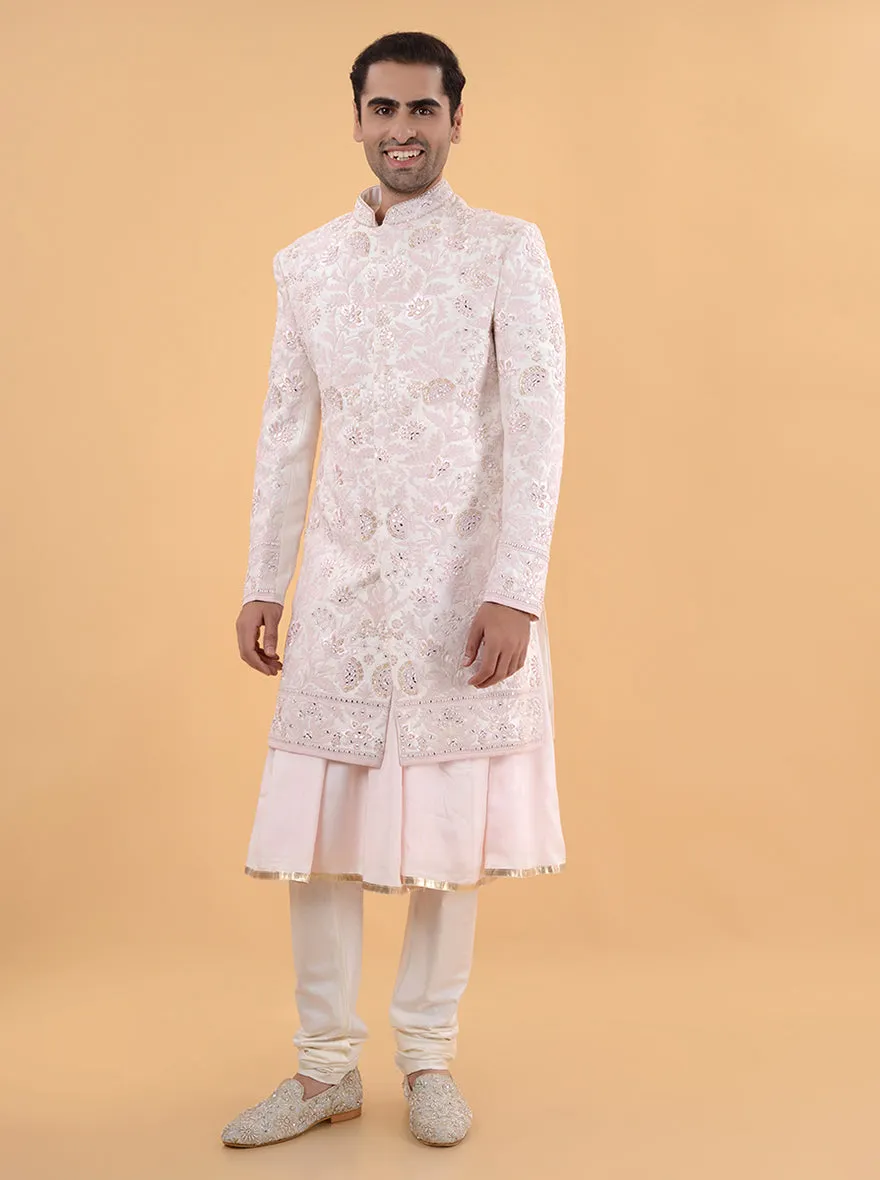 Off White & Pink  Sherwani | TULA