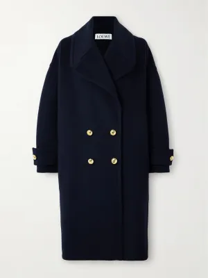 Oversized double-breasted wool coat
