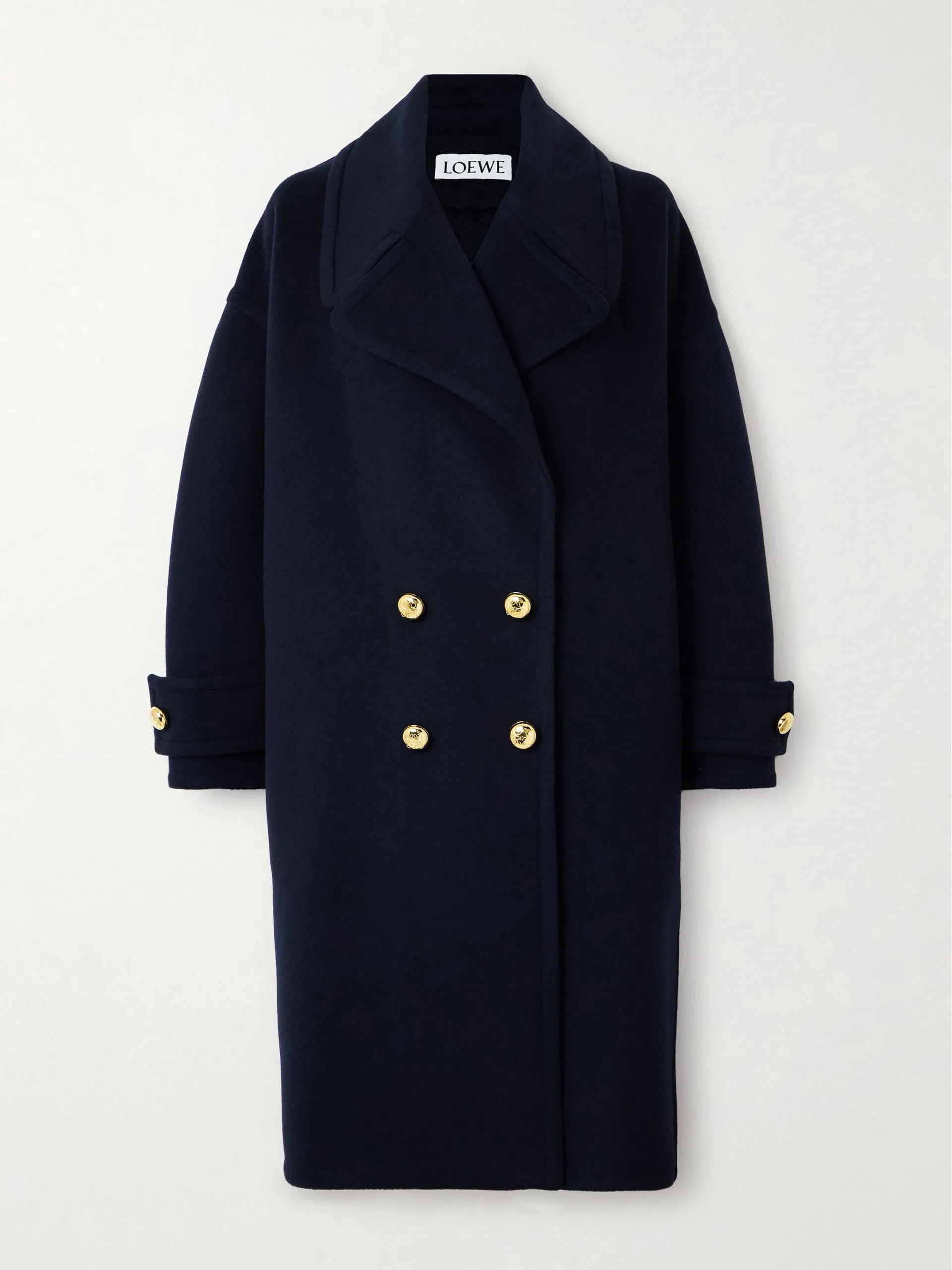 Oversized double-breasted wool coat
