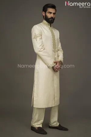 Pakistani Embroidered Groom Sherwani Dress 2021 #GR41