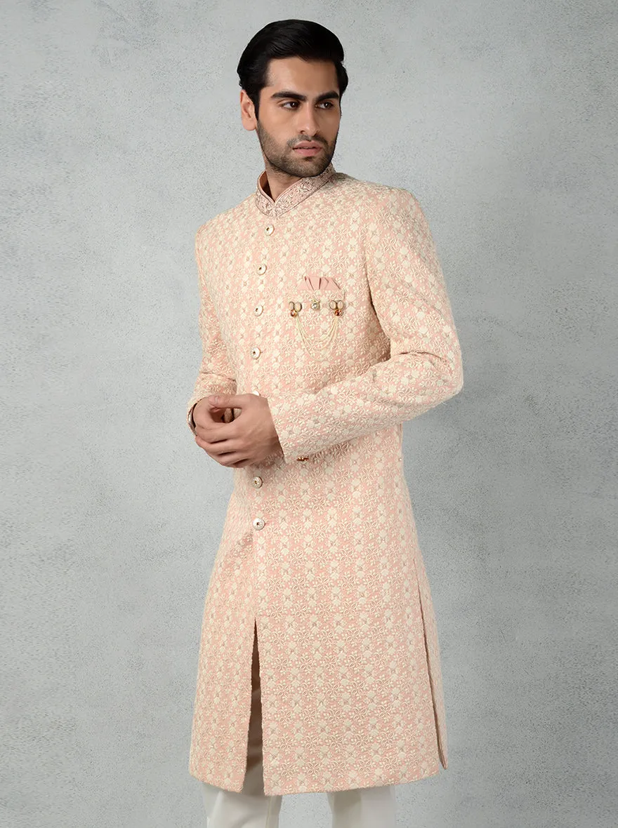 Peach Sherwani | TULA