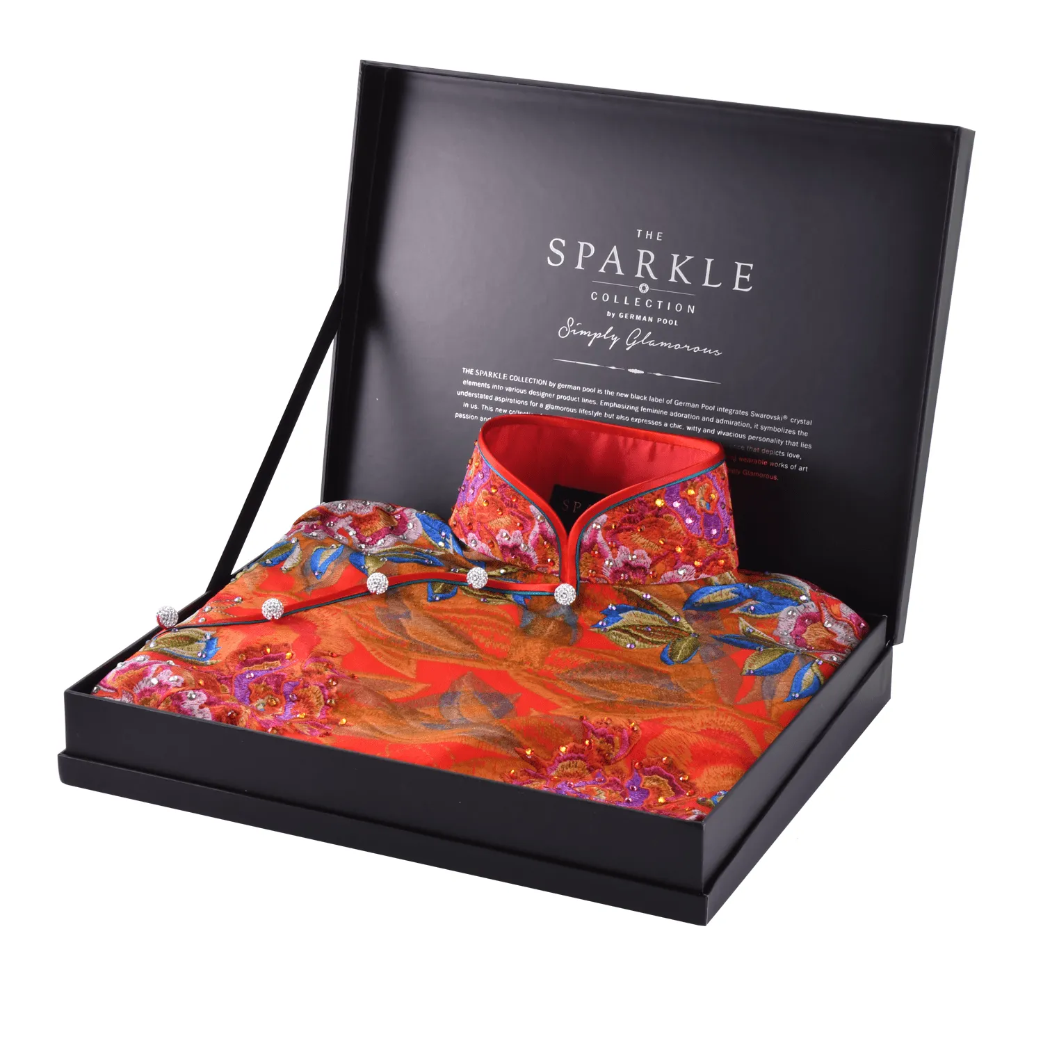 【PEONY】 Haute Couture 100% Silk Crystal Cheongsam (Cap Sleeve)