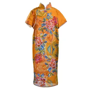 【PEONY】100% Silk Cheongsam with Crystals-Junior