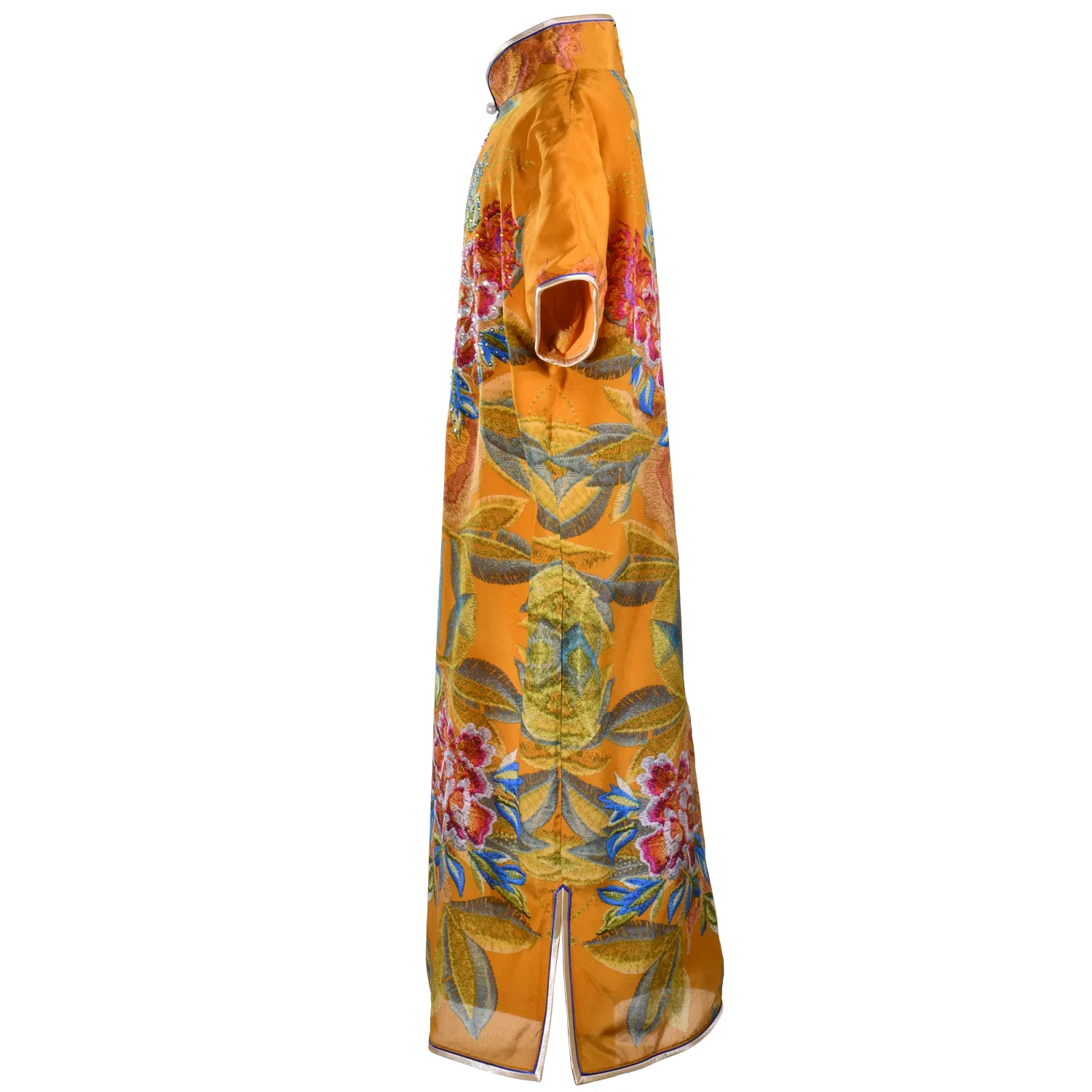 【PEONY】100% Silk Cheongsam with Crystals-Junior