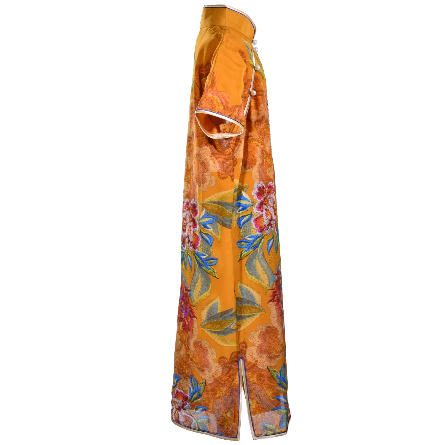 【PEONY】100% Silk Cheongsam with Crystals-Junior