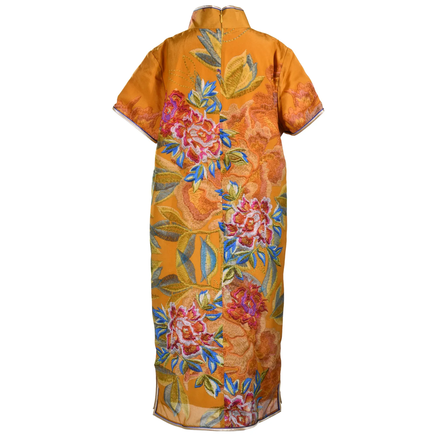 【PEONY】100% Silk Cheongsam with Crystals-Junior