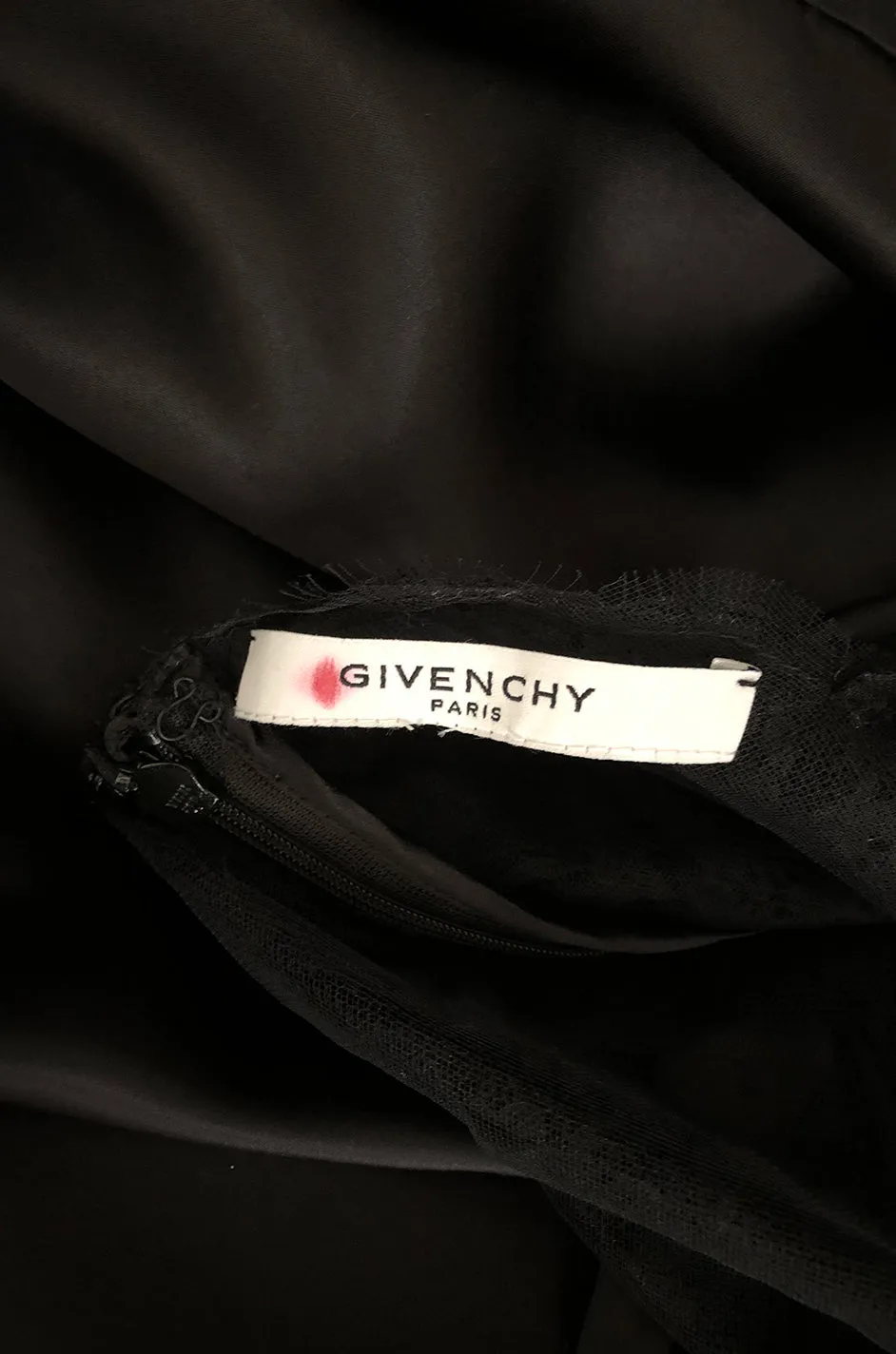 Pre-Fall 2015 Ricardo Tisci for Givenchy Black Silk Satin & Lace Dress