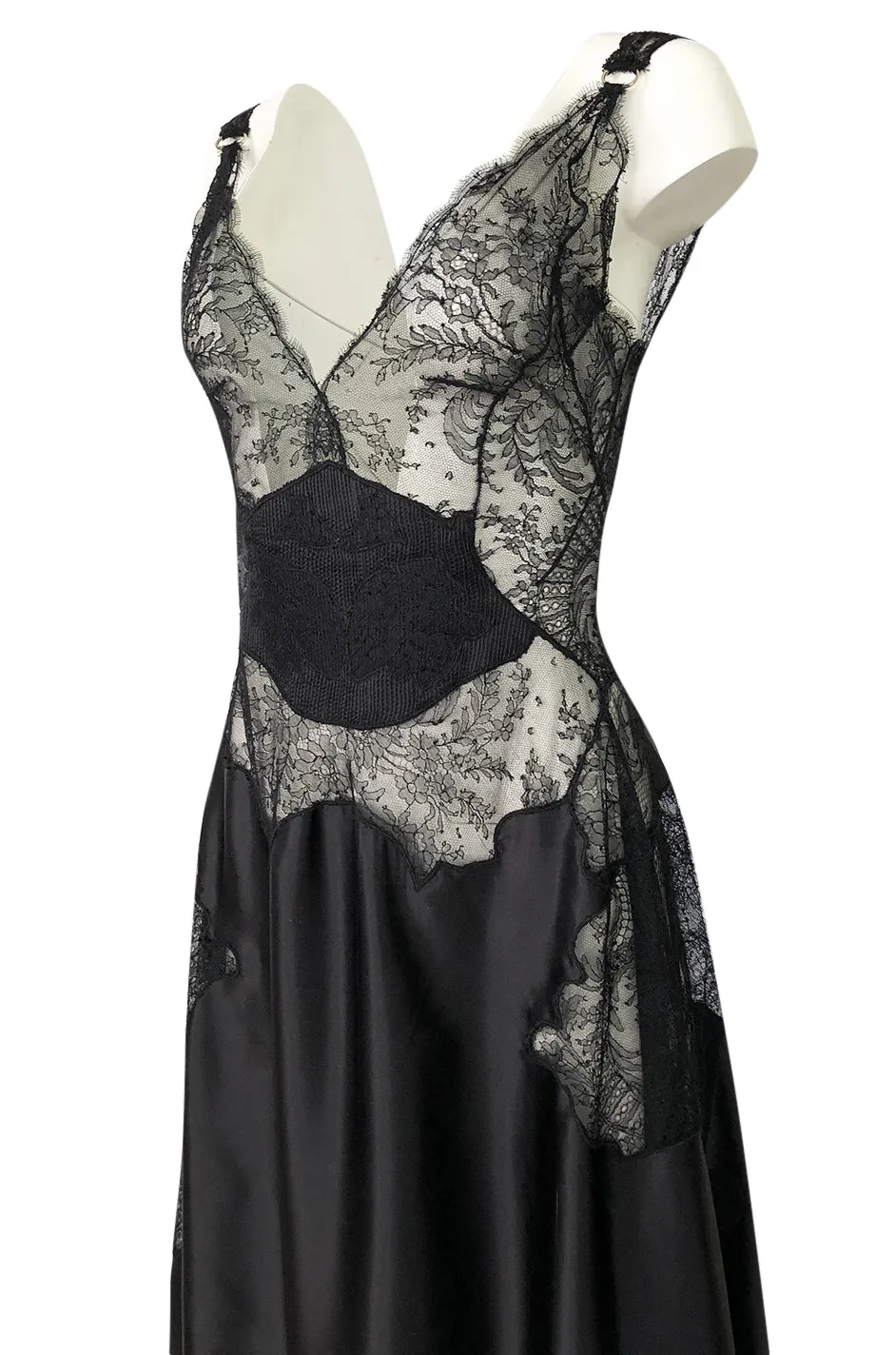 Pre-Fall 2015 Ricardo Tisci for Givenchy Black Silk Satin & Lace Dress
