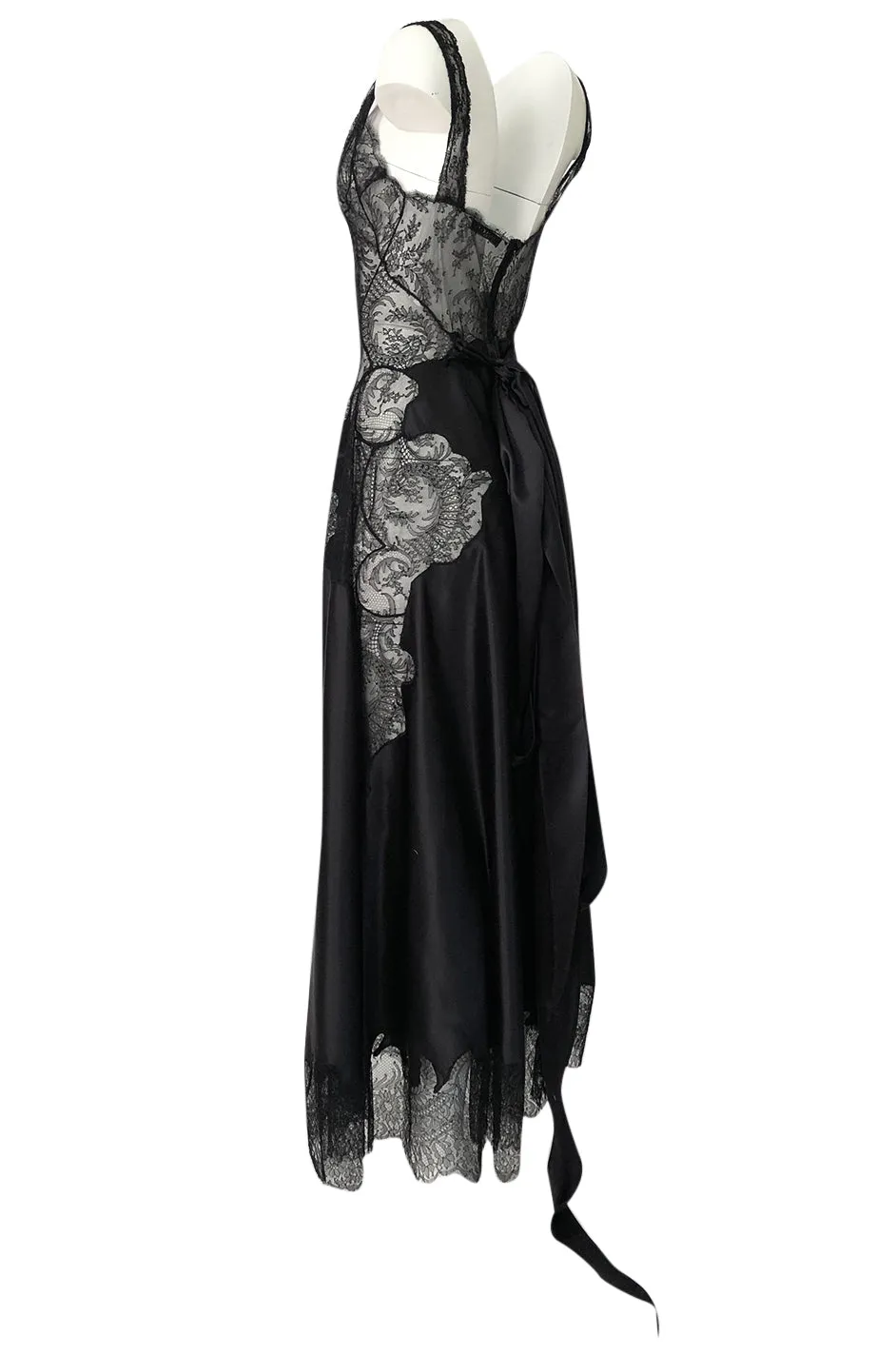 Pre-Fall 2015 Ricardo Tisci for Givenchy Black Silk Satin & Lace Dress