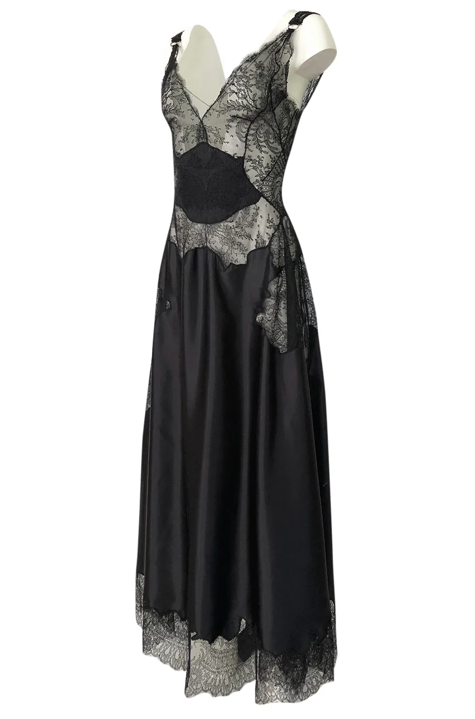 Pre-Fall 2015 Ricardo Tisci for Givenchy Black Silk Satin & Lace Dress