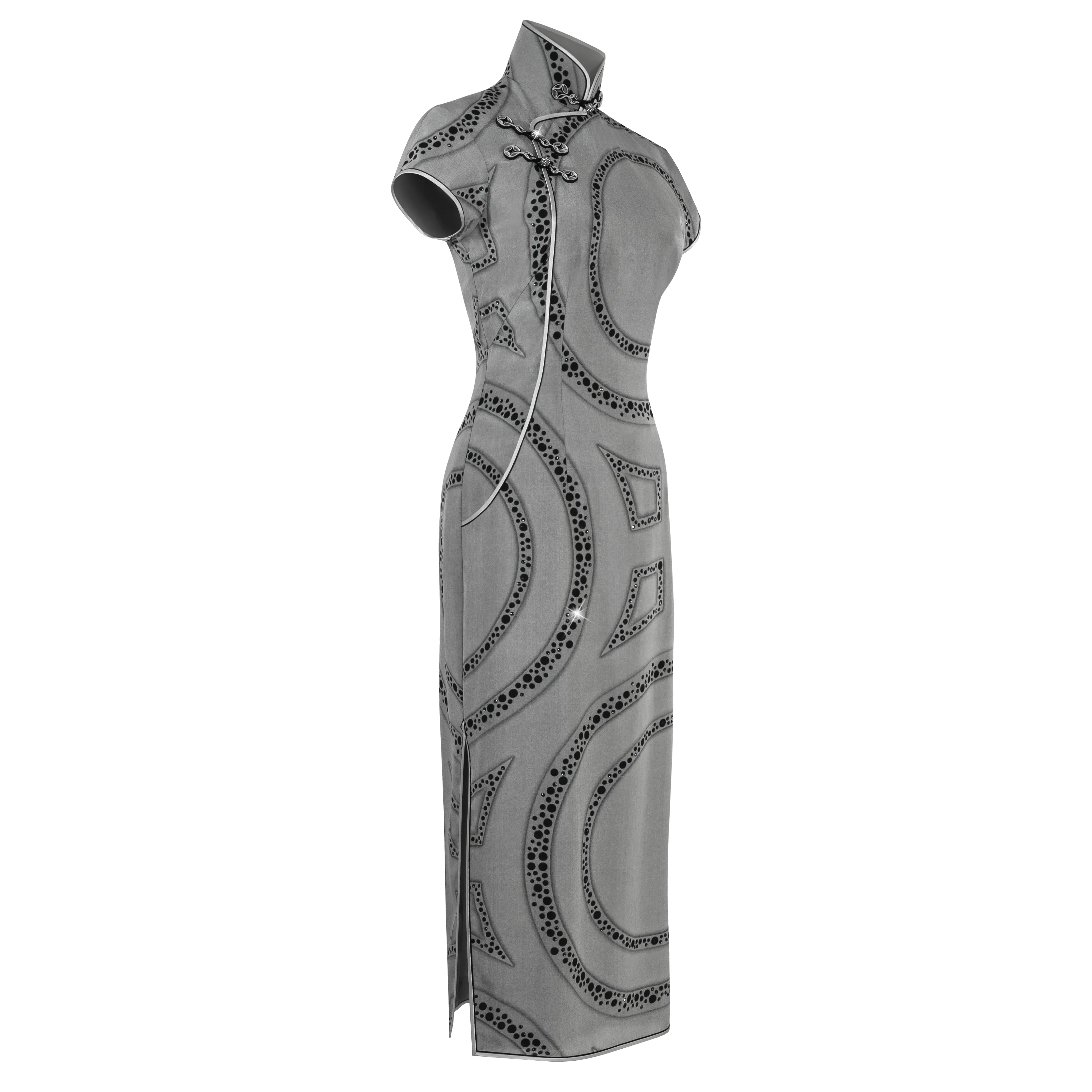 【PROSPERITY】Masterpiece Collection Haute Couture 100% Silk Cheongsam (Cap Sleeve/Tailored Fit)