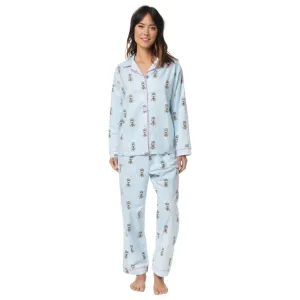 Queen Bee Flannel PJ Set In Blue