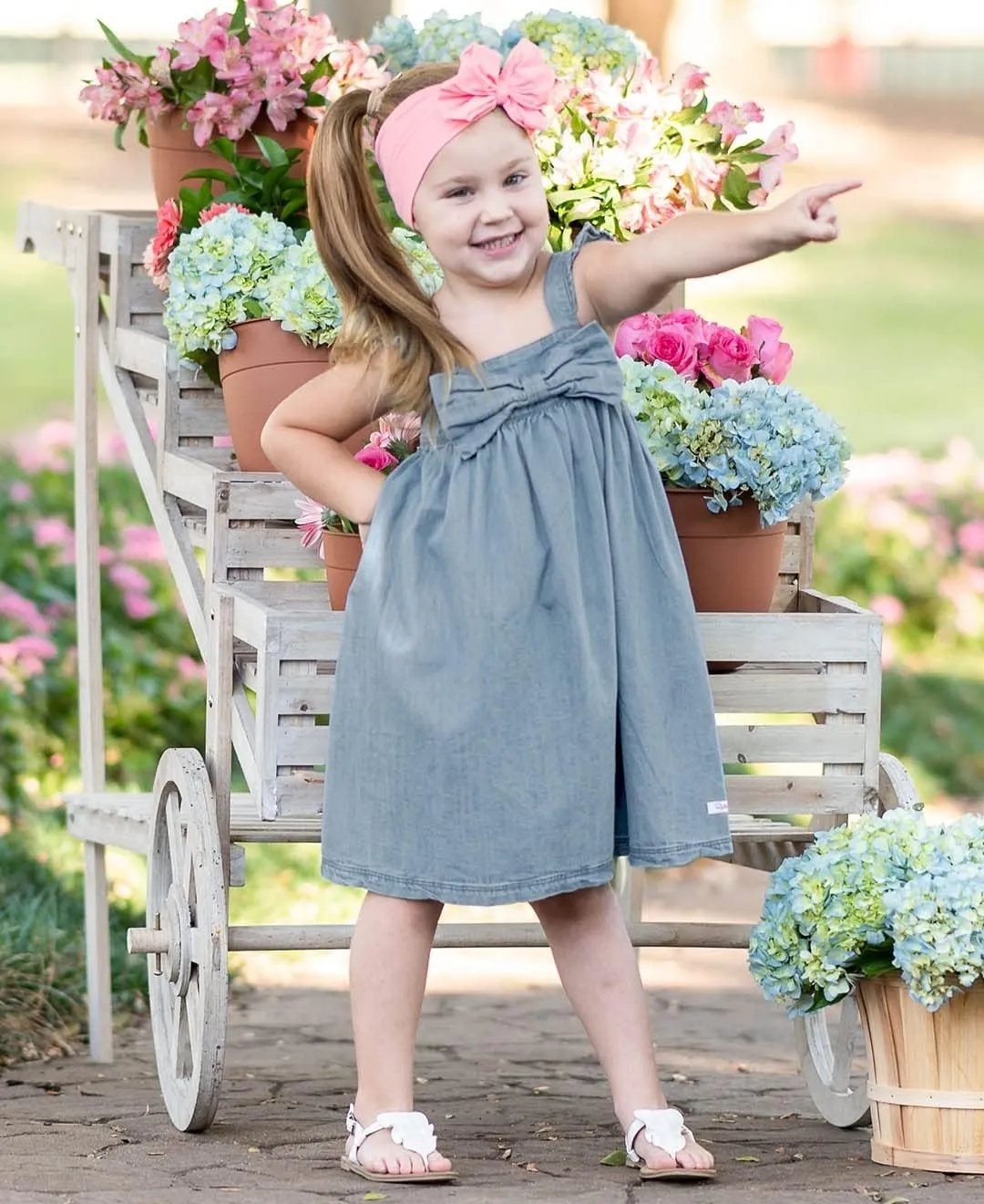 RuffleButts Baby/Toddler Girls Spring Summer Sleeveless Style Dress