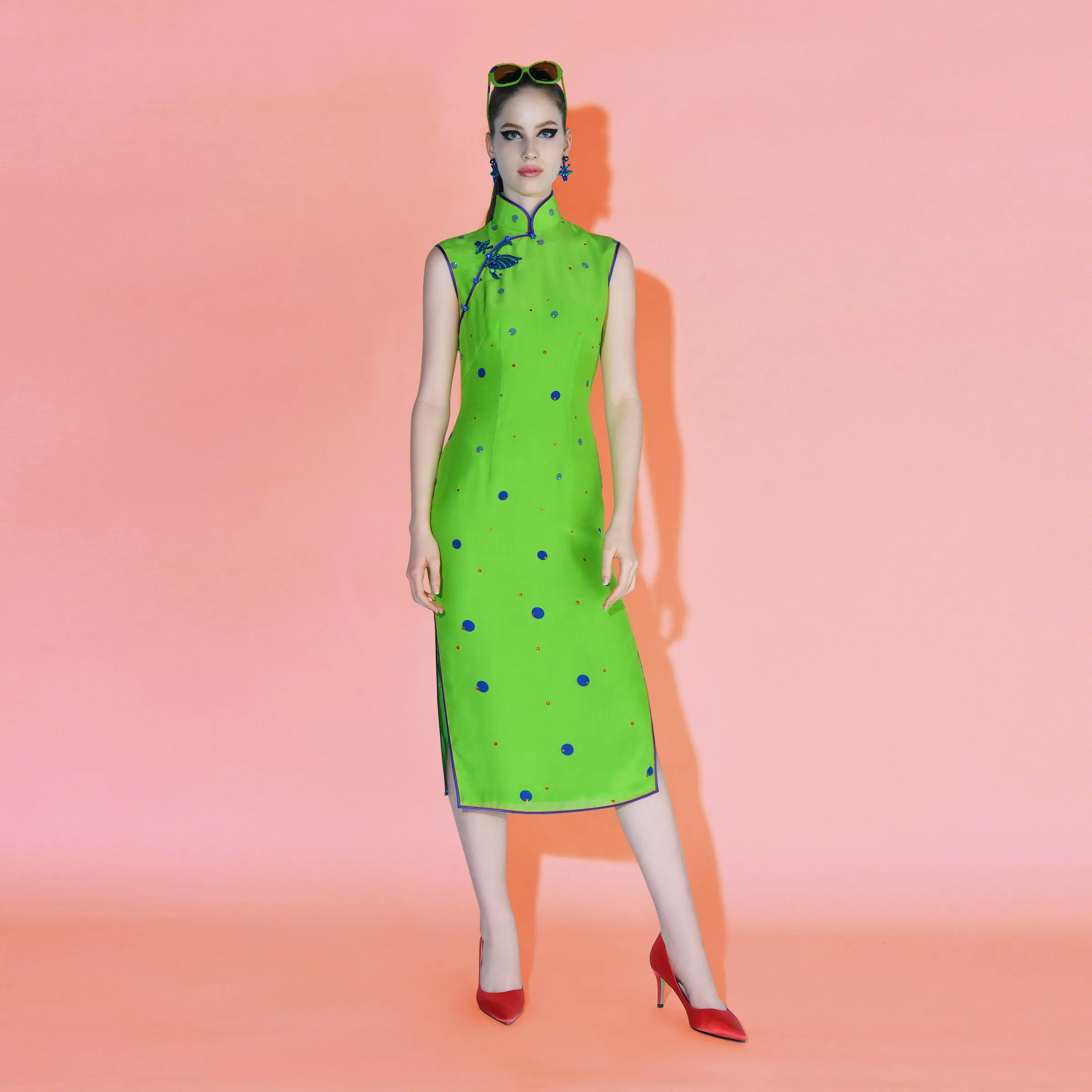 【SKYLINE】100% Silk Cheongsam (Sleeveless)