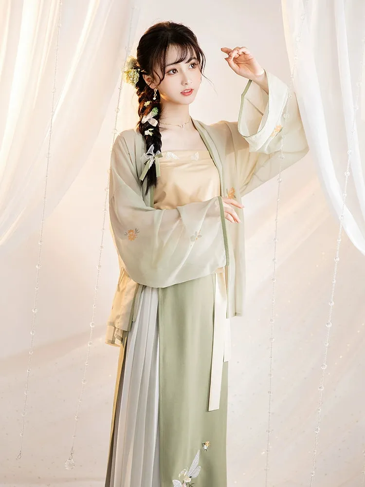 Song Dynasty | Casual Hanfu Summer Green Suit Skirt