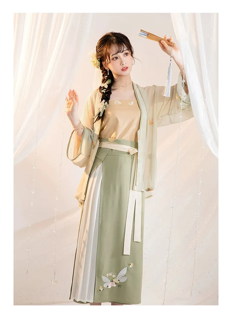 Song Dynasty | Casual Hanfu Summer Green Suit Skirt