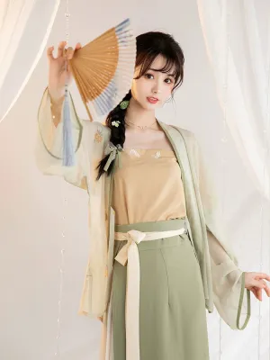 Song Dynasty | Casual Hanfu Summer Green Suit Skirt
