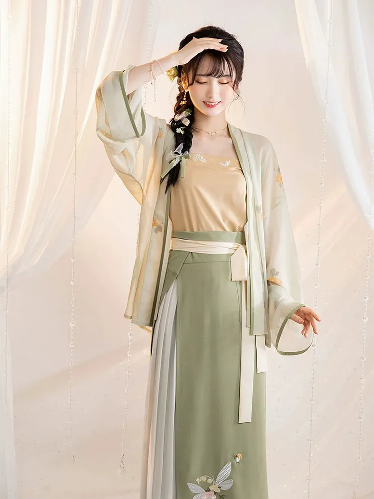 Song Dynasty | Casual Hanfu Summer Green Suit Skirt