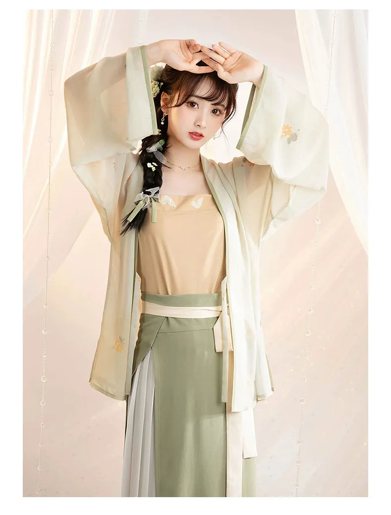 Song Dynasty | Casual Hanfu Summer Green Suit Skirt