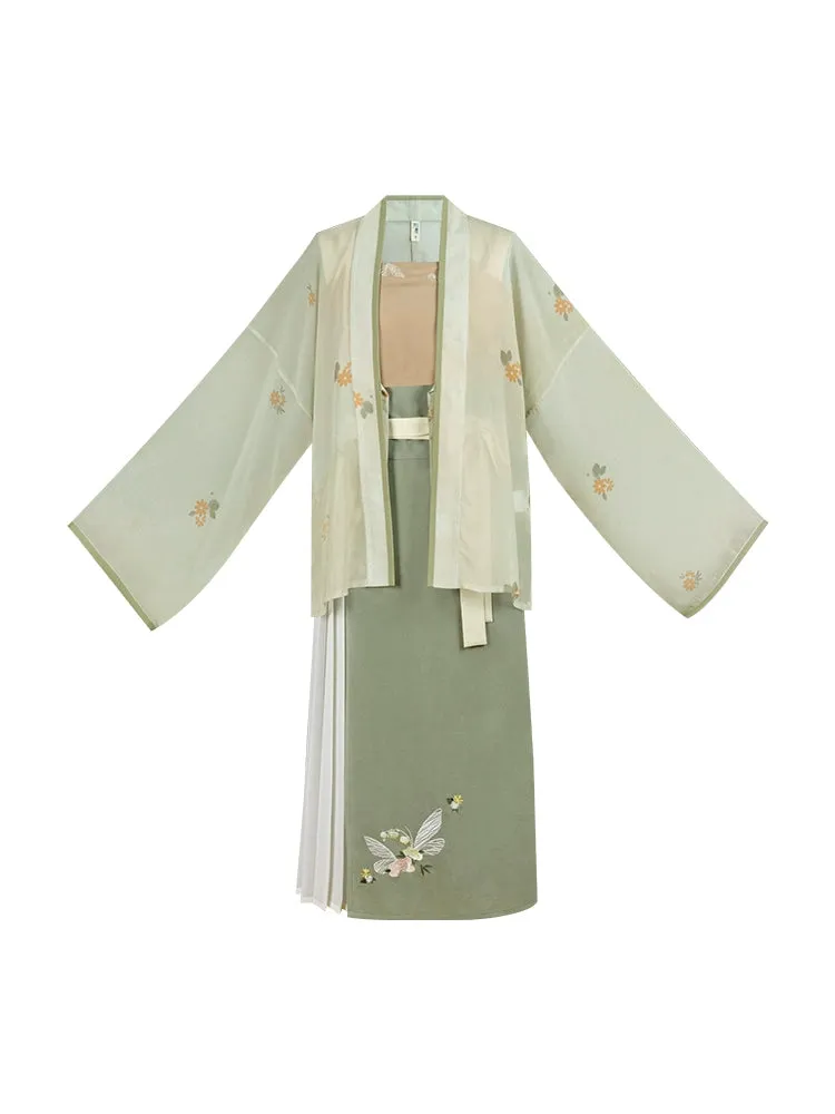 Song Dynasty | Casual Hanfu Summer Green Suit Skirt