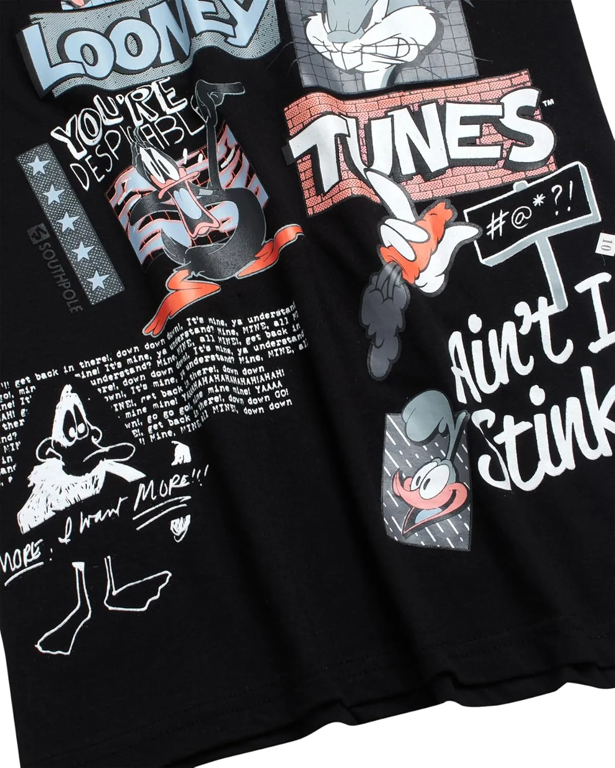 Southpole Boys' Graphic T-Shirts - Looney Tunes Bugs Bunny Tom and Jerry Crewneck Short Sleeve Graphic Tees (Sizes: 8-20)