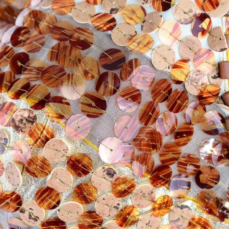 S/S 1996 Givenchy Vintage Brown Silk Halter Dress w Sequins & Beads