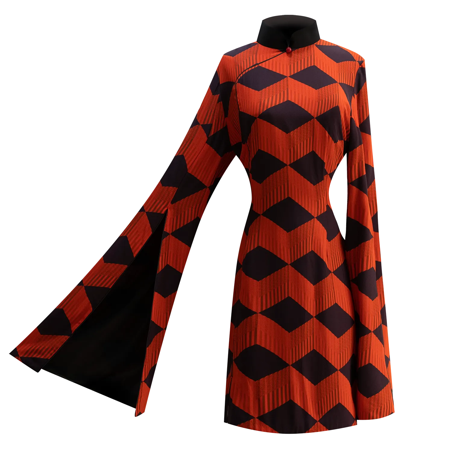【STOREGATE VOXEL】100% Silk Cheongsam (Bell Sleeve)