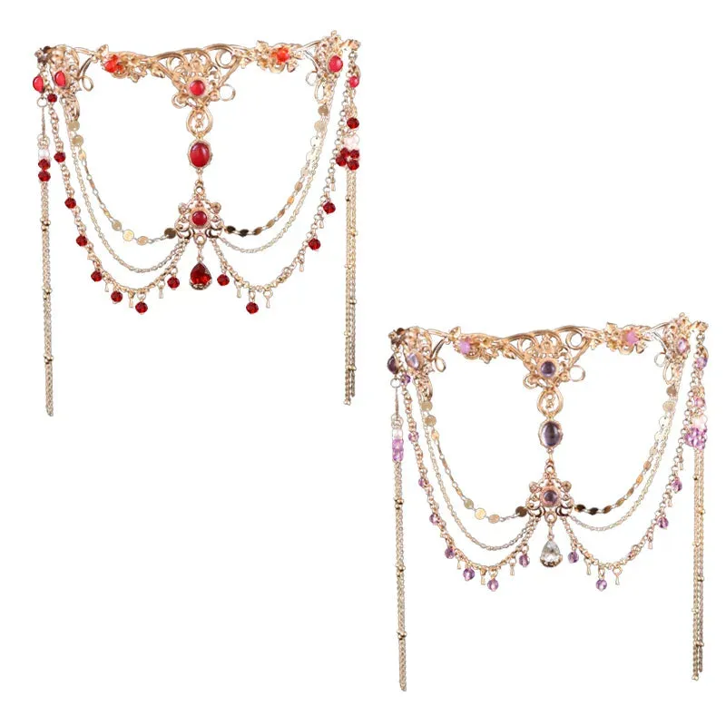 TAVIMART  -  Ancient Hanfu Hair Hoops Su Eyebrow Heart Drop Dunhuang Exotic Style Headwear Bride's Forehead Accessories Headpiece