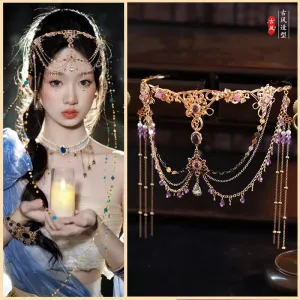 TAVIMART  -  Ancient Hanfu Hair Hoops Su Eyebrow Heart Drop Dunhuang Exotic Style Headwear Bride's Forehead Accessories Headpiece