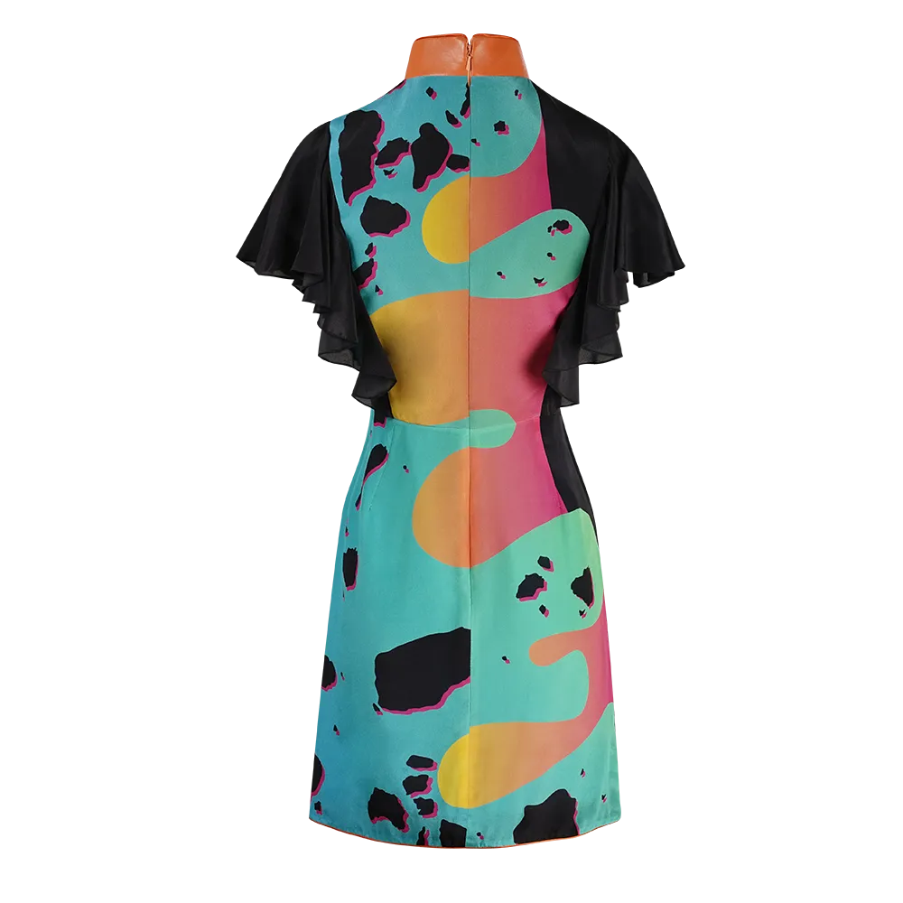 【TERRAZZO】100% Silk Cheongsam (Ruffle Sleeve)