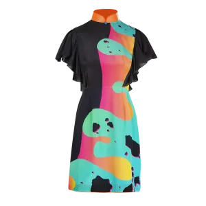 【TERRAZZO】100% Silk Cheongsam (Ruffle Sleeve)