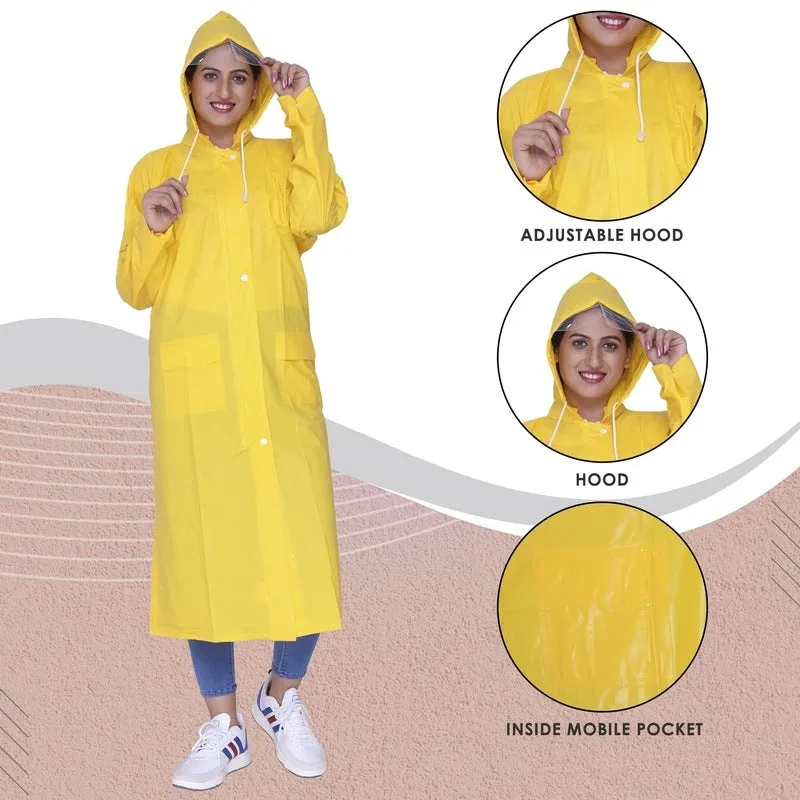THE CLOWNFISH Dynamic Series Women's Waterproof Raincoat - Reversible | With Storage Bag | 2XL | Dark Brown