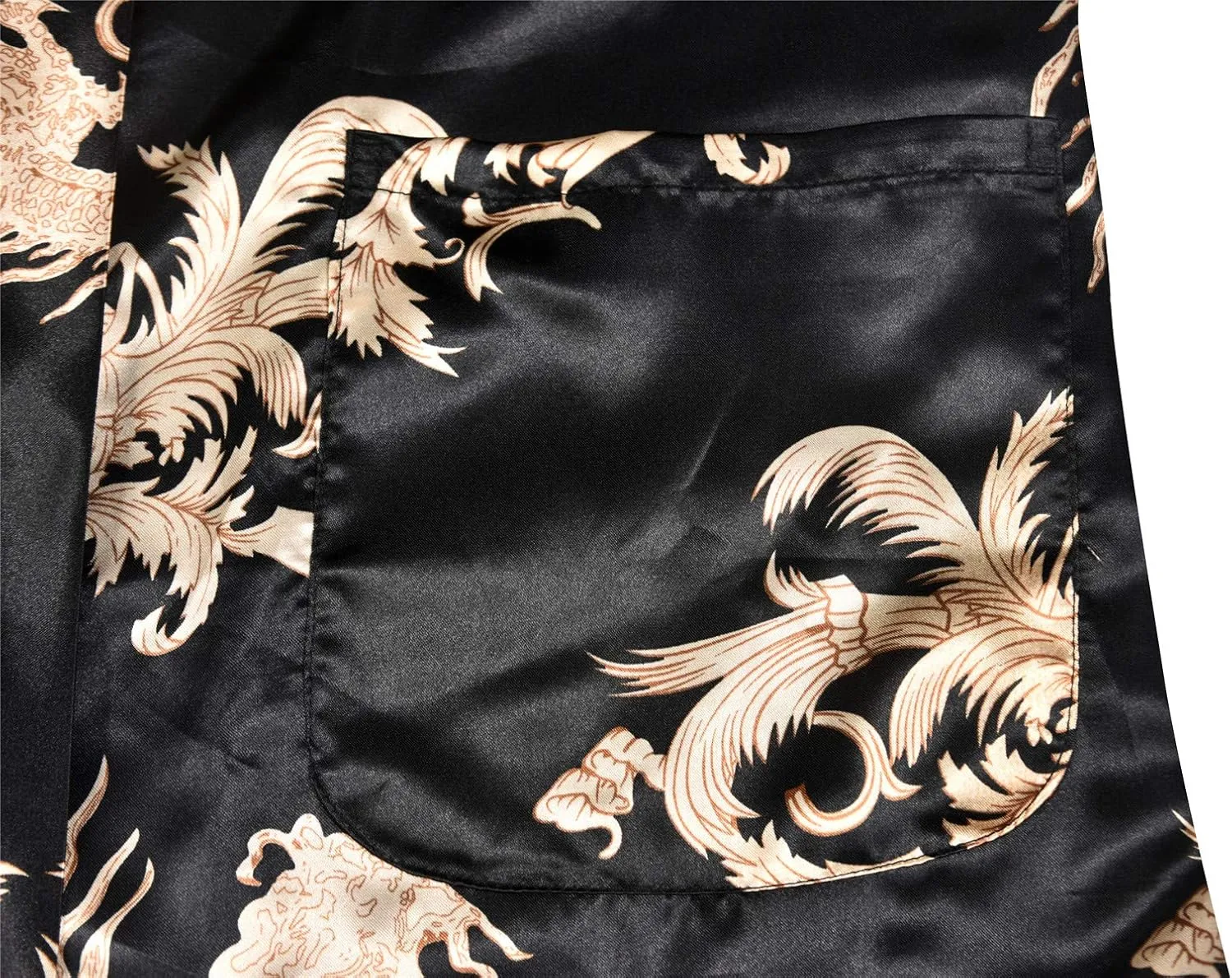 Valennia Women Long Silky Bathrobe Satin Kimono Robe Floral Printed Dressing Gown Sleepwear