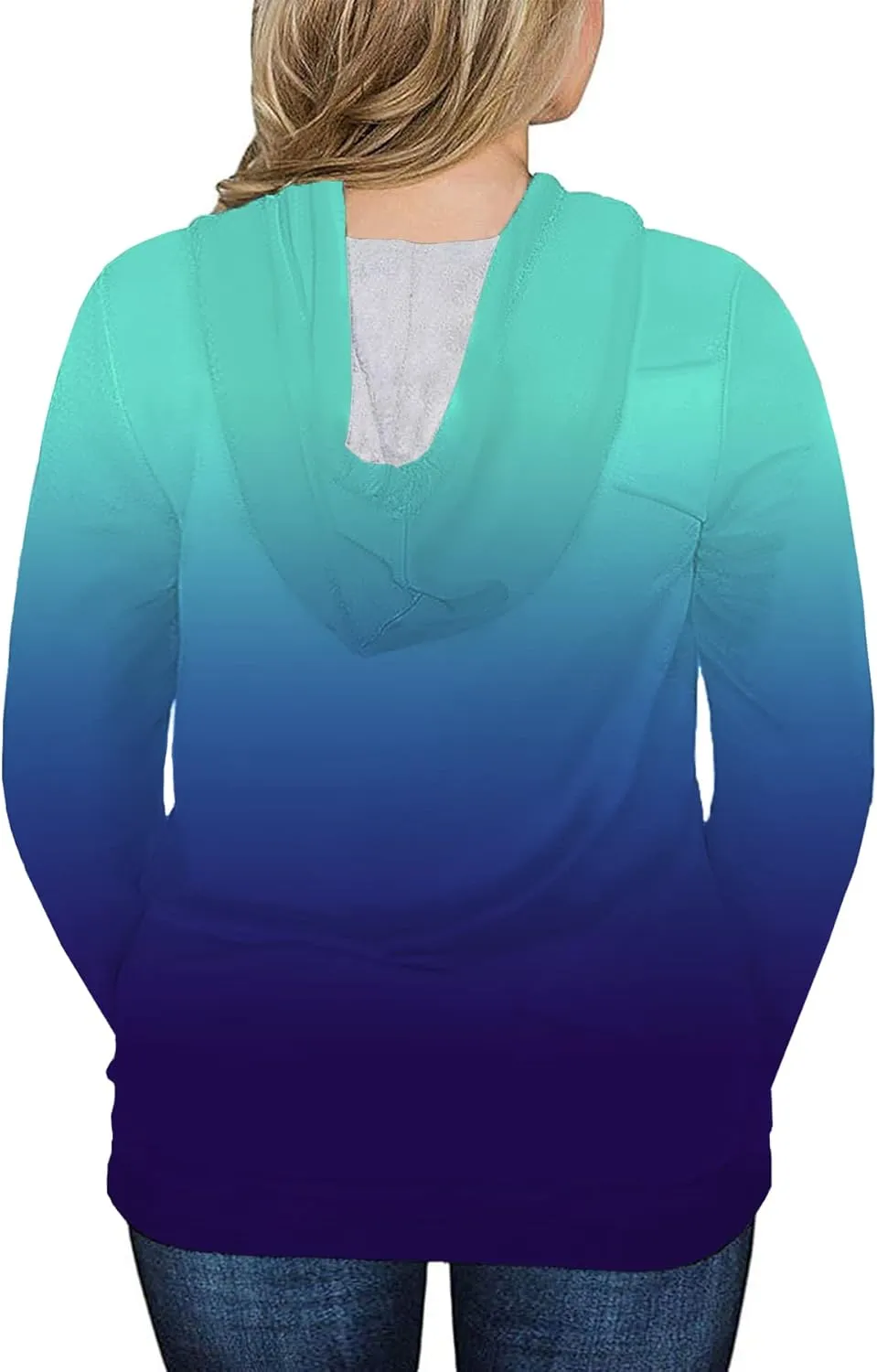 VISLILY Women-Plus-Size-Hoodies-Sweatshirts Color Block Tops with Pockets XL-4XL