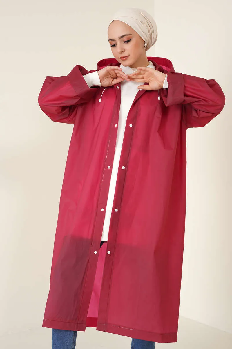 Waterproof Raincoat - Claret Red