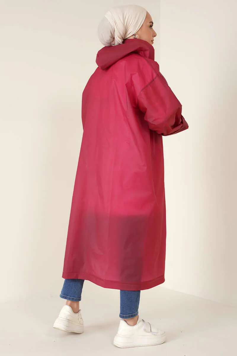 Waterproof Raincoat - Claret Red