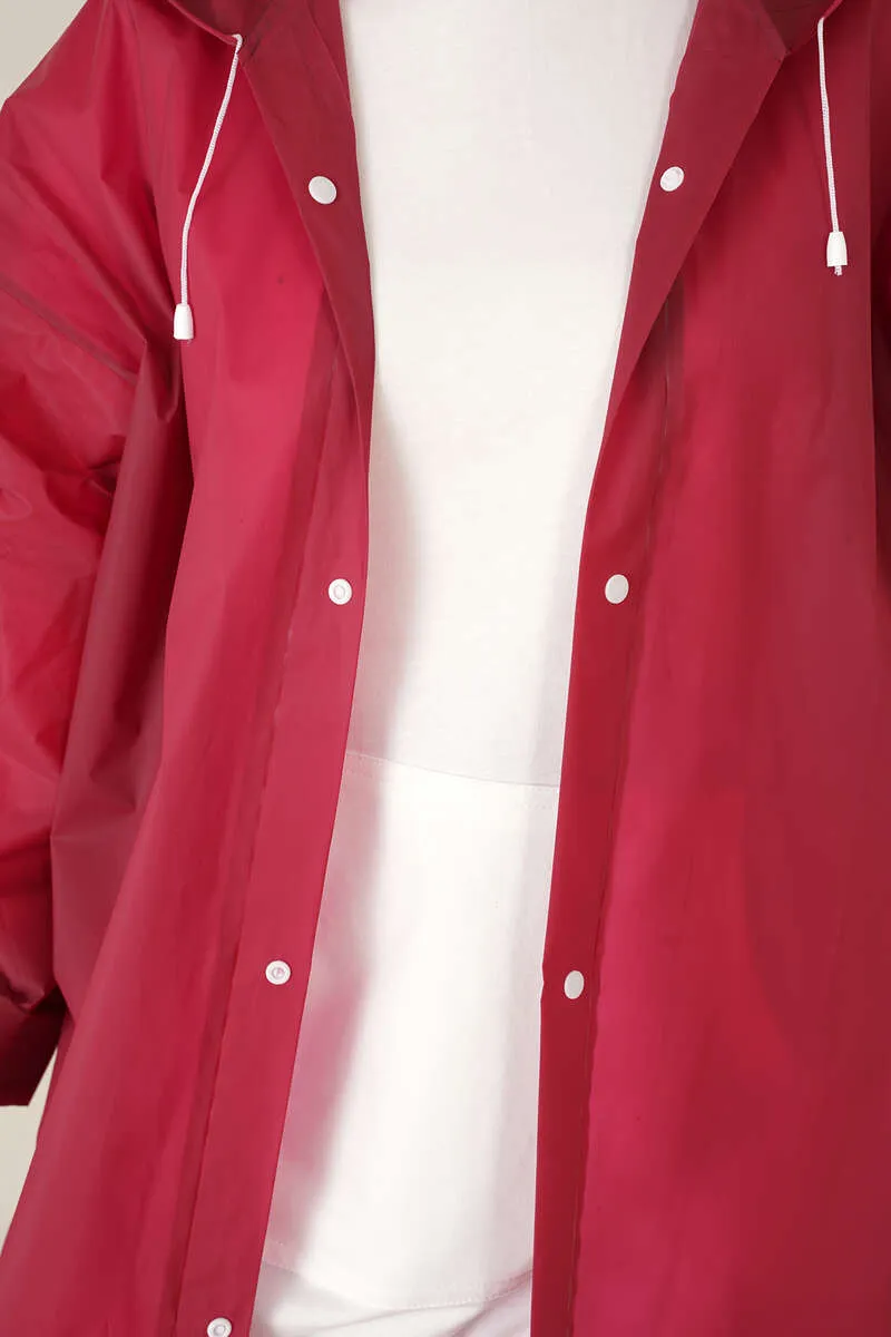 Waterproof Raincoat - Claret Red