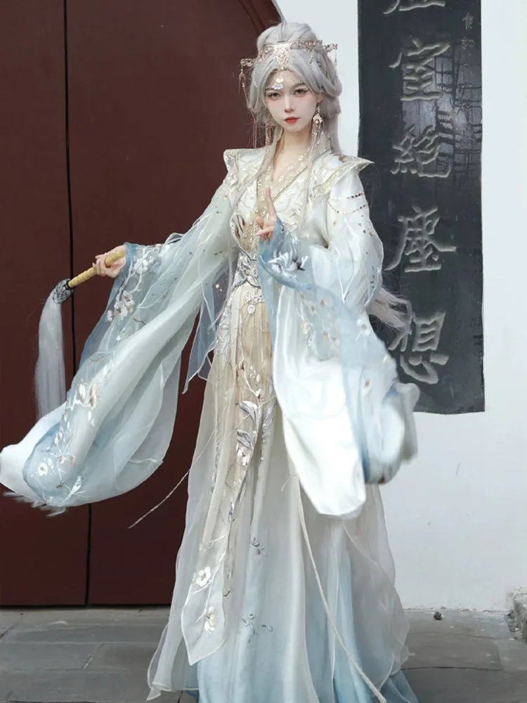 Wei and Jin | Embroidery Heavy Industry Fairy Hanfu White