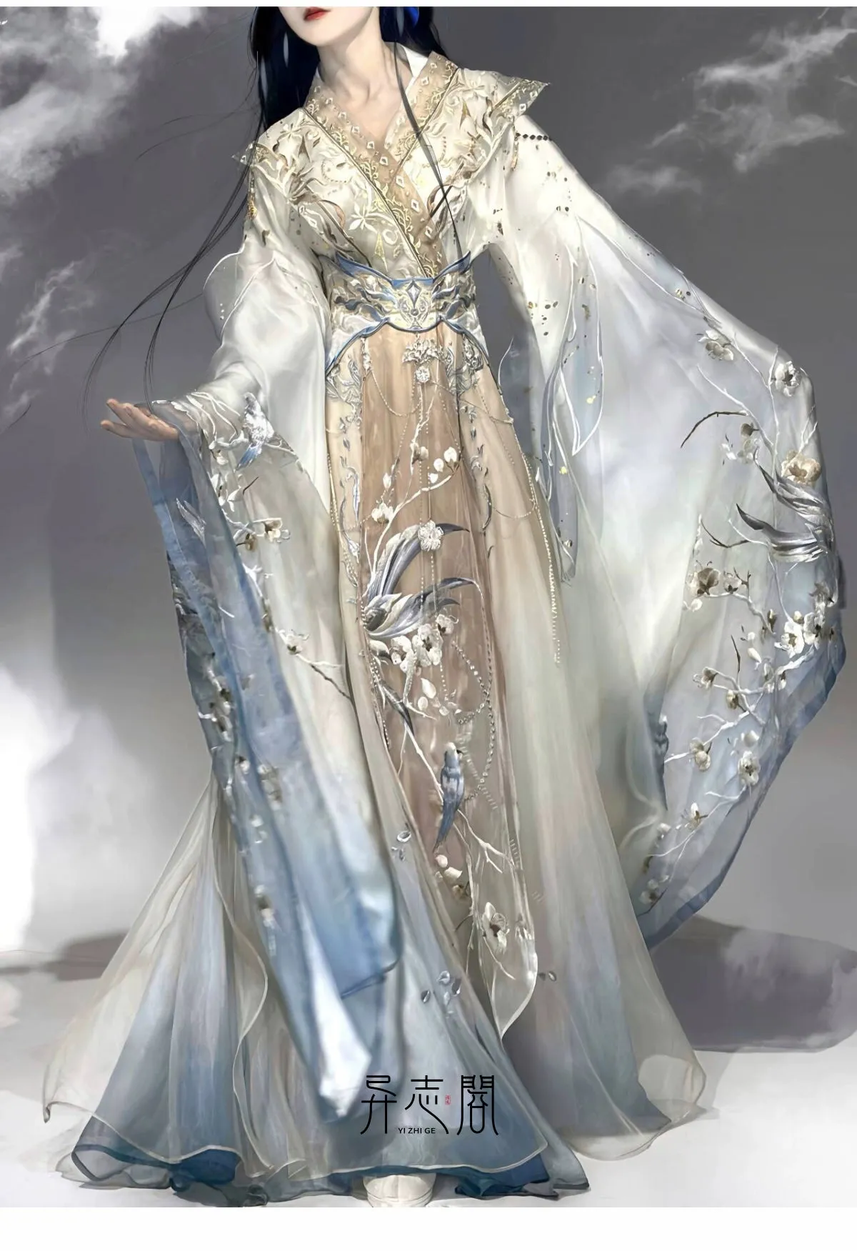 Wei and Jin | Embroidery Heavy Industry Fairy Hanfu White