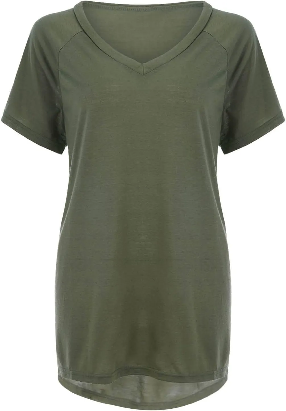 Women Fashion Plus Size Print V Neck Short Sleeved Long T Shirt Blouse Long Sleeve Undershirt for Women