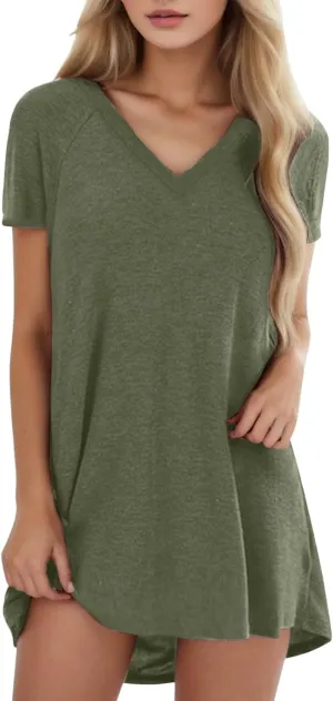 Women Fashion Plus Size Print V Neck Short Sleeved Long T Shirt Blouse Long Sleeve Undershirt for Women