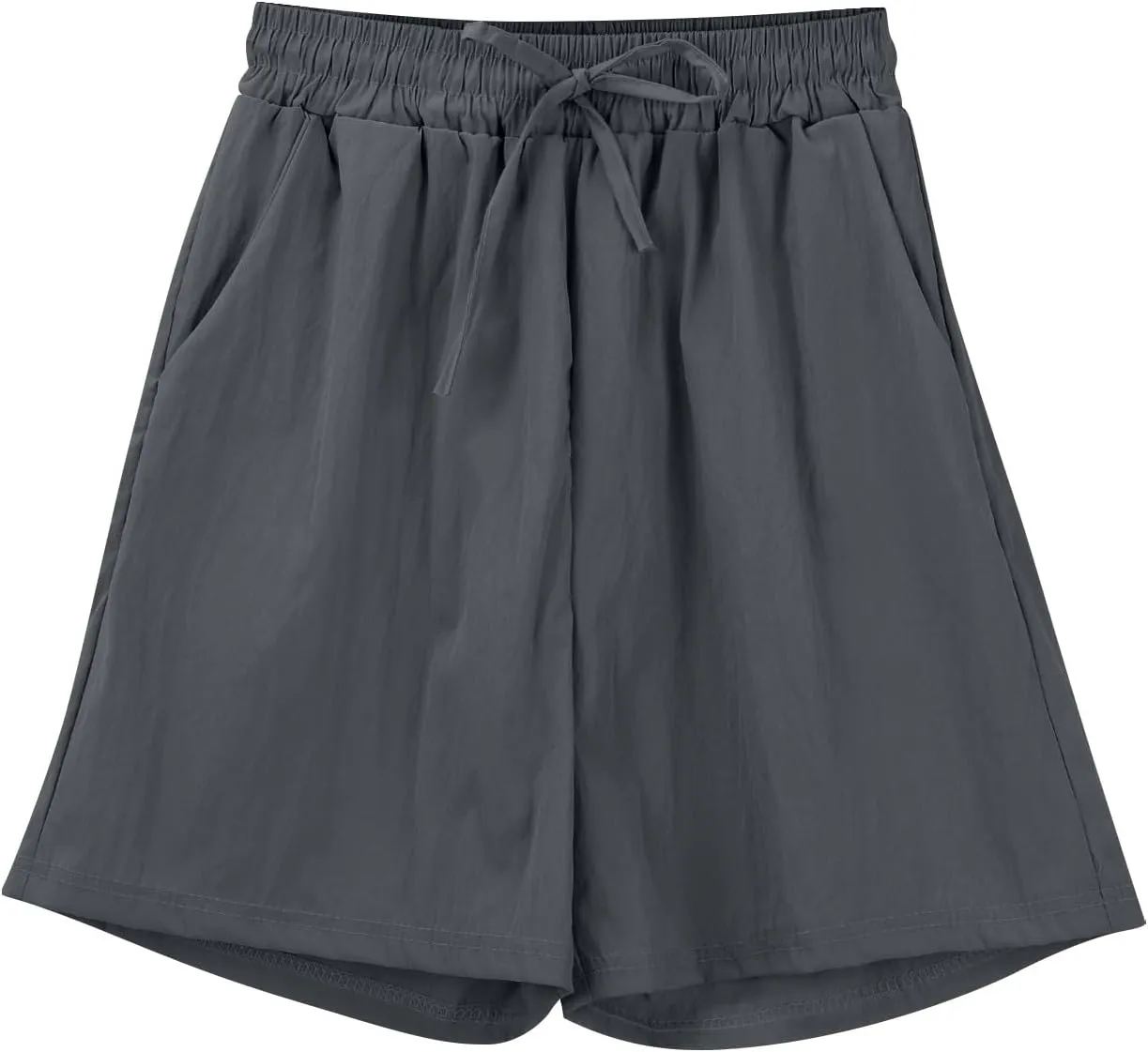 Womens Casual Short Elastic Drawstring Waist Wide Leg Trousers Loose Fit Summer Cozy Lounge Plus Size Shorts for Women