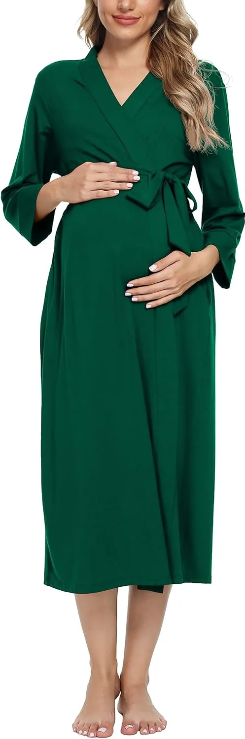Xpenyo Women's Maternity Sleepwear,Labor/Delivery/Nursing/Hospital Nightgown Kimono Robes Long Pregnancy Loungewear