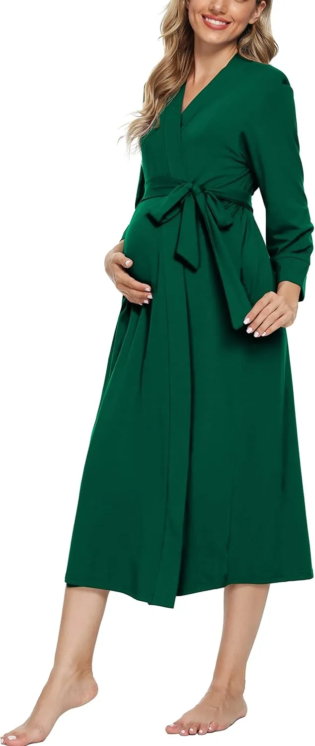 Xpenyo Women's Maternity Sleepwear,Labor/Delivery/Nursing/Hospital Nightgown Kimono Robes Long Pregnancy Loungewear